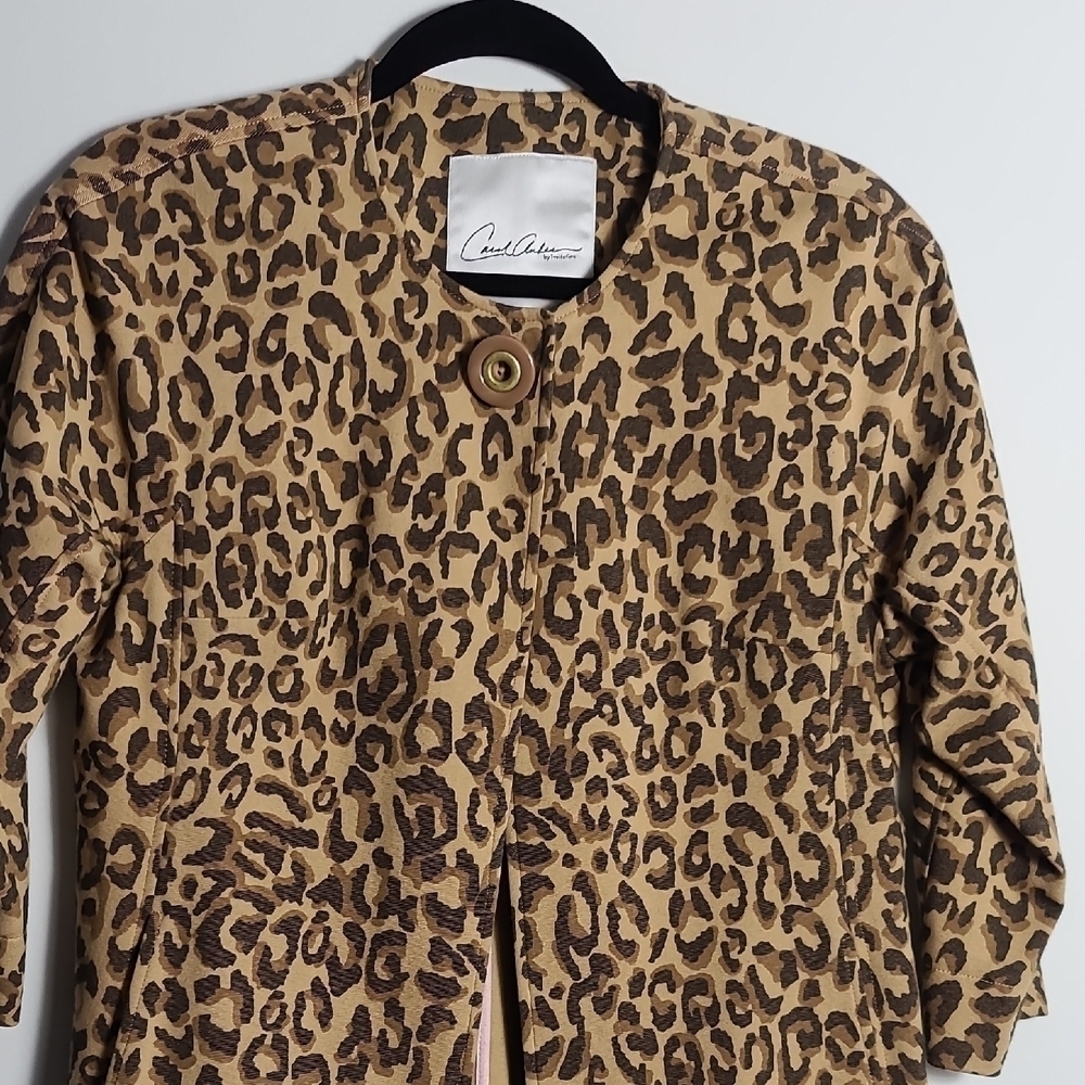 CAROL ANDERSON By Invitation Leopard Print Jacket 3/4 Sleeve w/Pockets Size XS - Picture 9 of 16